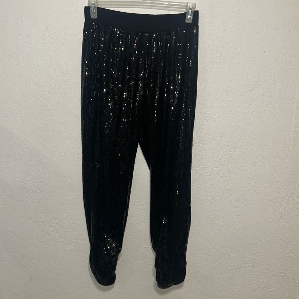White House Black Market sequin pants 14.5” lay flat waist